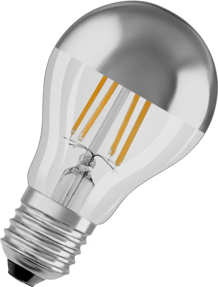 BOMBILLA LED A60 CUPULA PLATA SPOT 6,5w 827 E-27 O