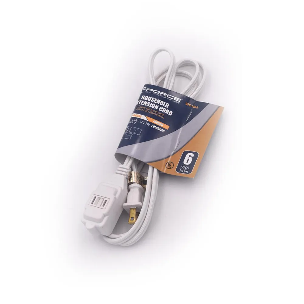 CABLE DE EXTENSIÓN PARA USO DOMÉSTICO - 6FT/182CM con Tecnologí de Larga Duración