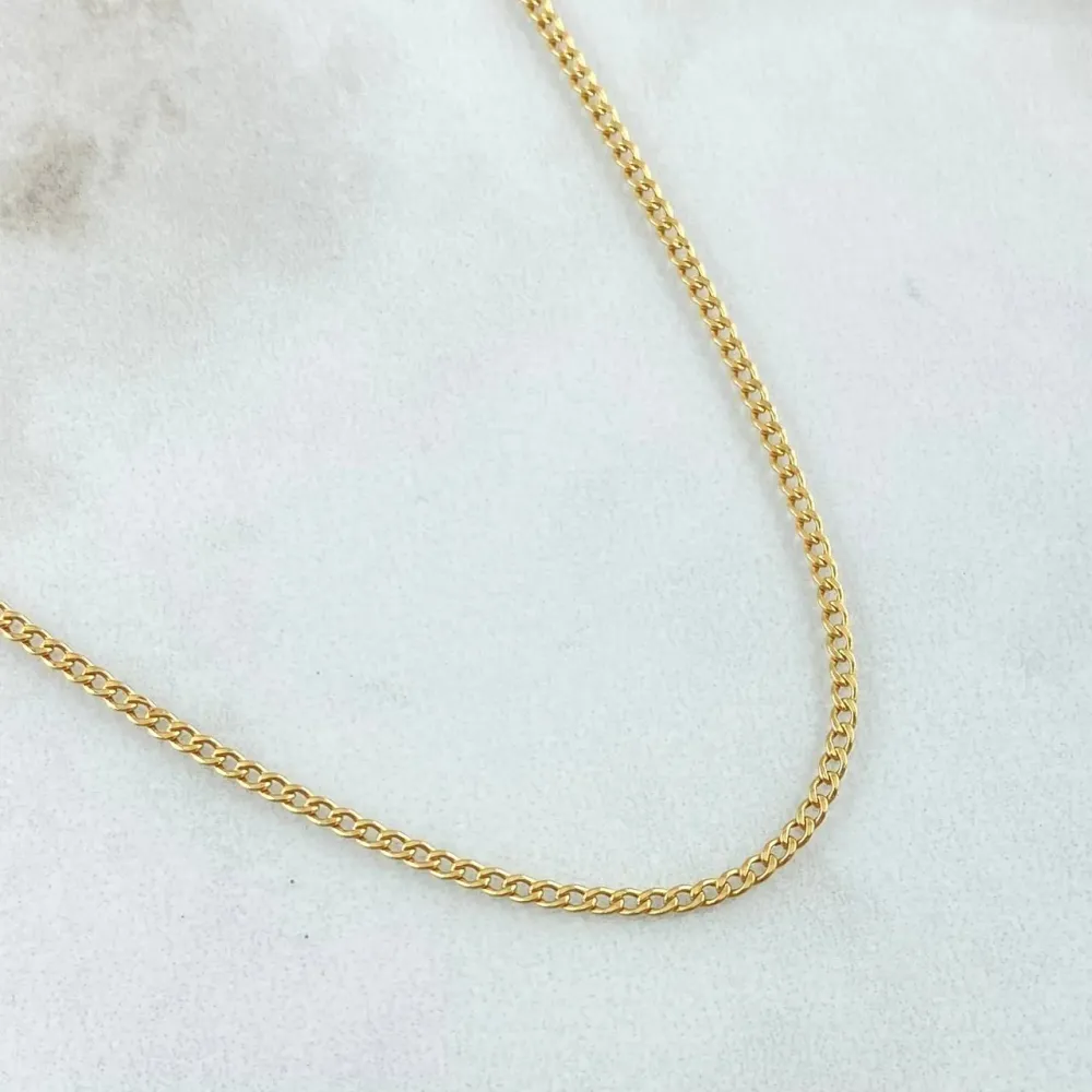 Cadena Cubana 1.6gr / 60cm / +1 Oro 18K © con Certificación RoHS