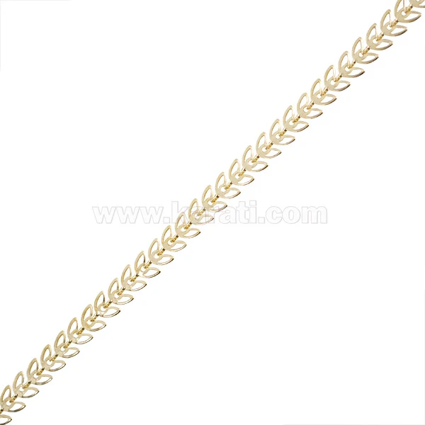 Cadena Karati Hojas 6.4x6.5mm Dorado Reluciente