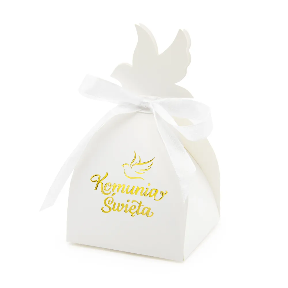 Caja regalo para invitados Sagrada Comunión blanco y dorado 6 uds. bricolaje con Estuche de Almacenamiento