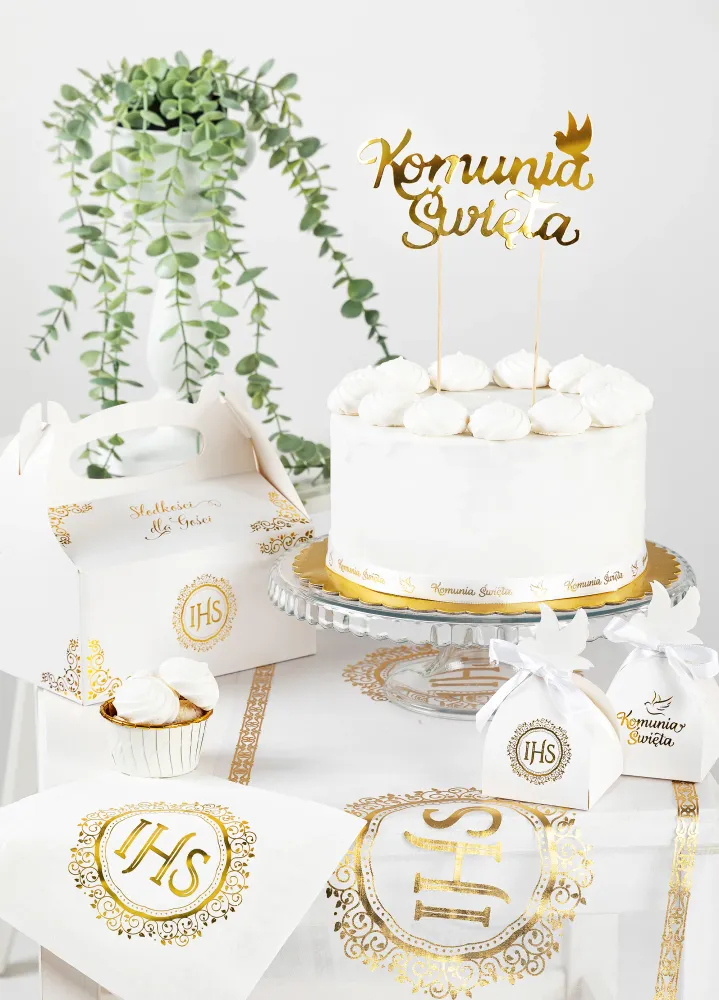 Caja regalo para invitados Sagrada Comunión blanco y dorado 6 uds. bricolaje con Estuche de Almacenamiento