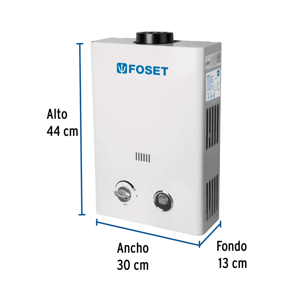 Calentador de paso al instante, 6L, gas LP, 1 servicio