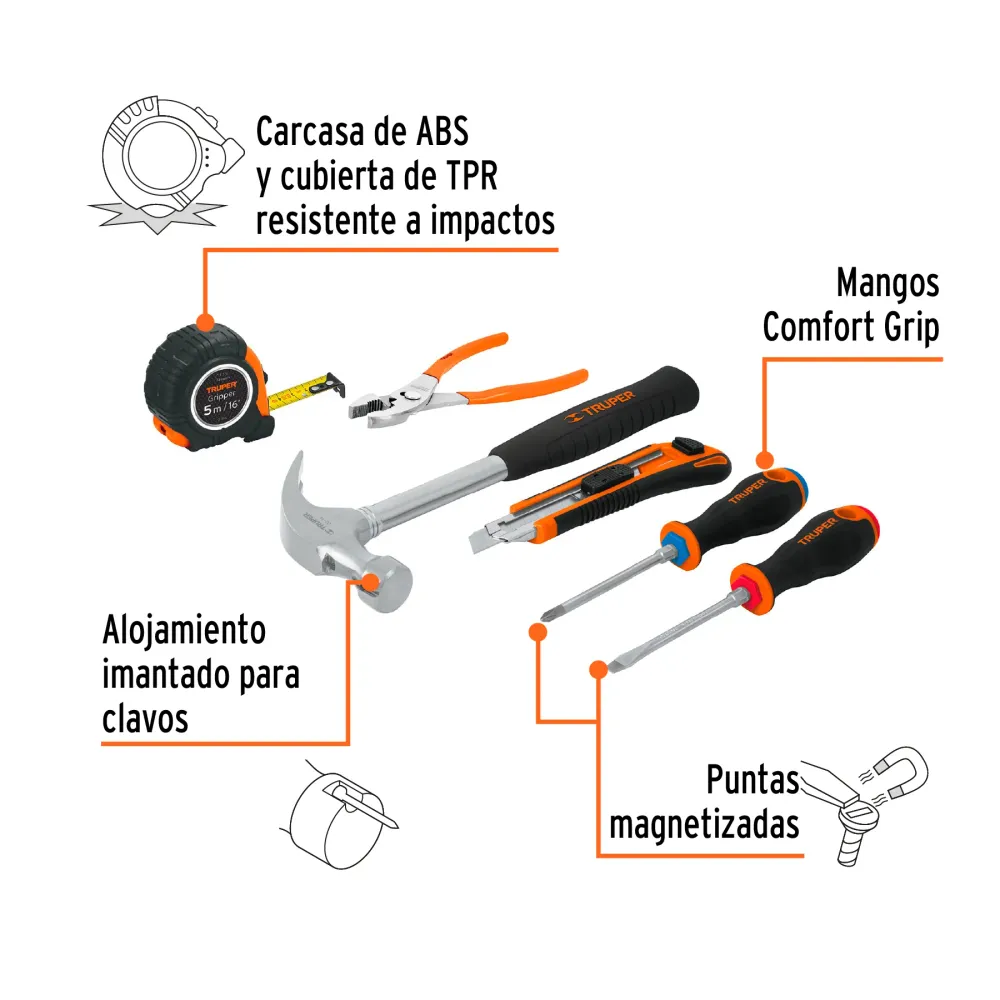 Cargador Inteligente JUEGO CASERO DE HERRAMIENTAS, 6 PIEZAS