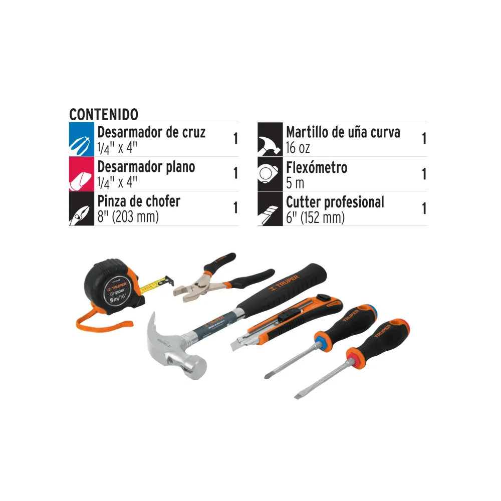 Cargador Inteligente JUEGO CASERO DE HERRAMIENTAS, 6 PIEZAS