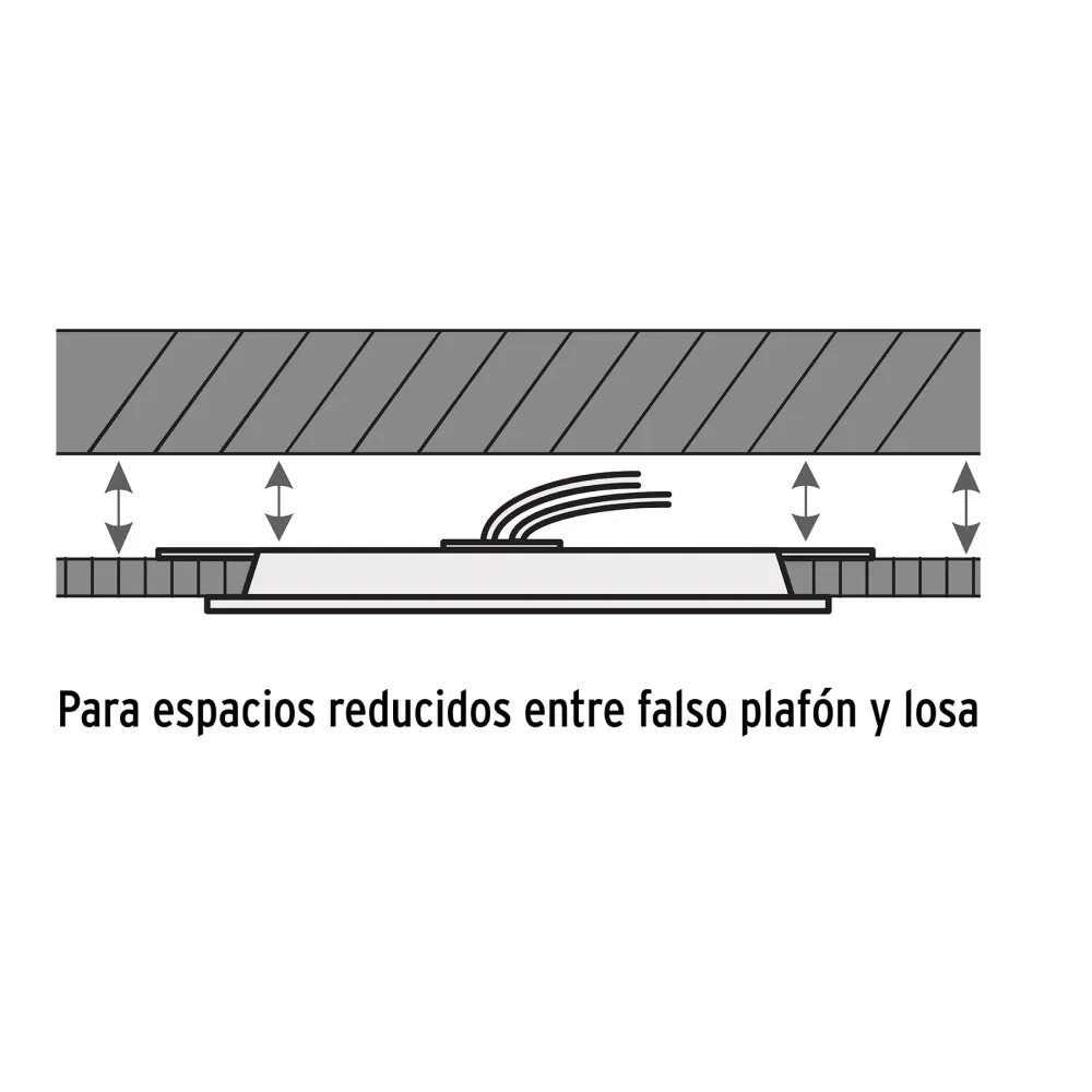 Cargador Inteligente Luminario led estrecho de empotrar redondo, 6500K, 6W