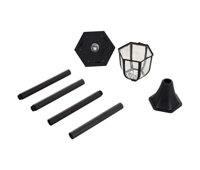 Certificadas CE Outsunny Farola Solar con Panel Solar Cargar Baterí Protección al Ambiente 6 LED Perfecto para Noche Encen...