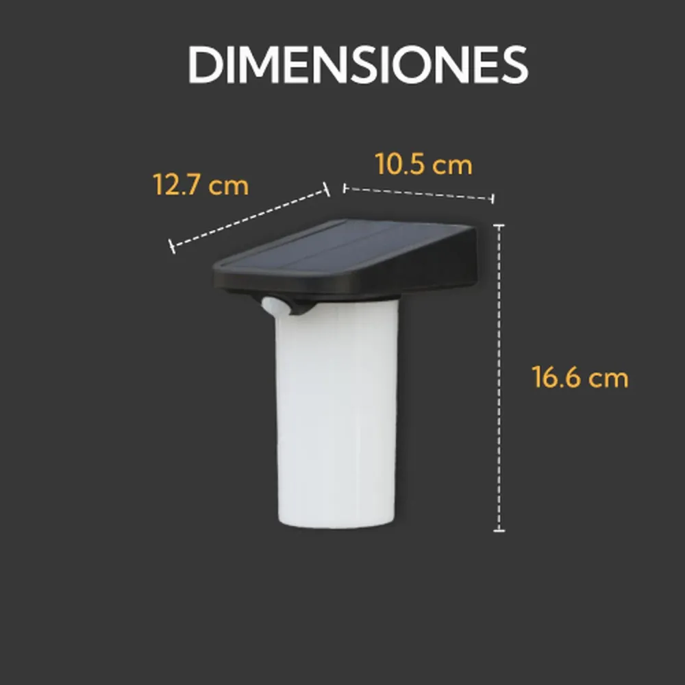 Certificadas CE Pack 6 Unidades Aplique Solar vertical Sin Base Contra Agua Con Sensor De Movimiento