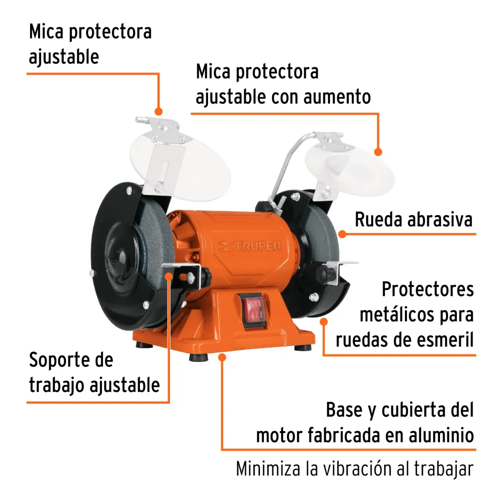 ESMERIL DE BANCO 1/2 HP, 6'
