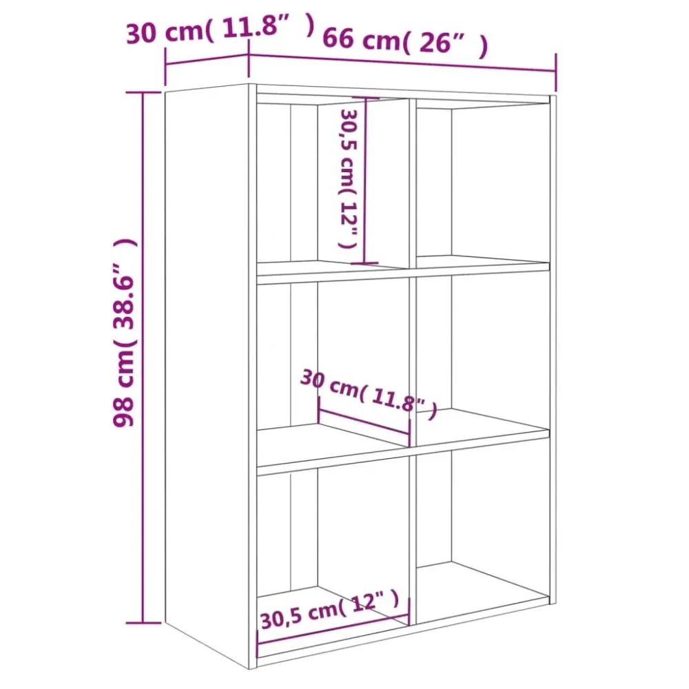 Estanterí Rimal 6 compartimentos 98x66x30 cm AA - 24 Unidades