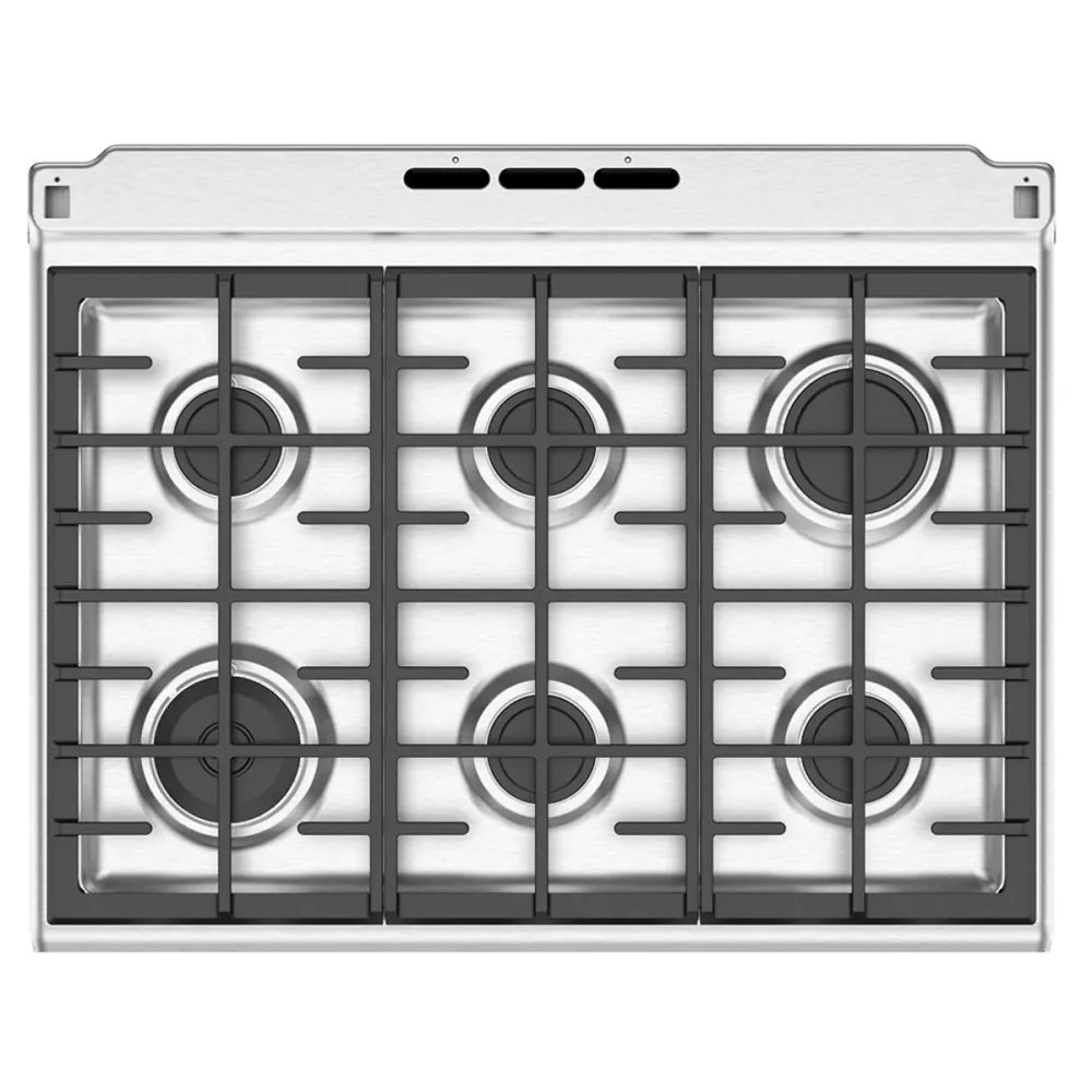 Estufa de piso 76cm 6 quemadores acero inox Mabe