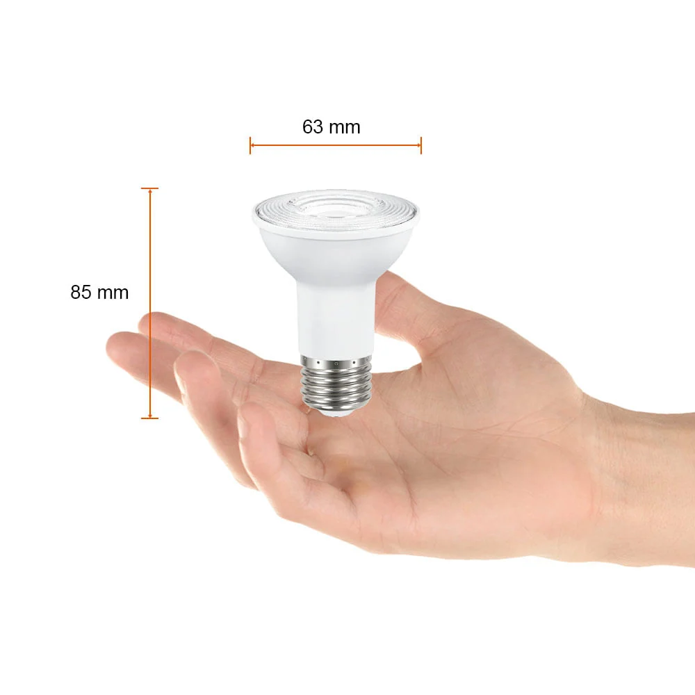Foco LED PAR20, 6 W, Luz Delicado Cálida, Base E27, No atenuable