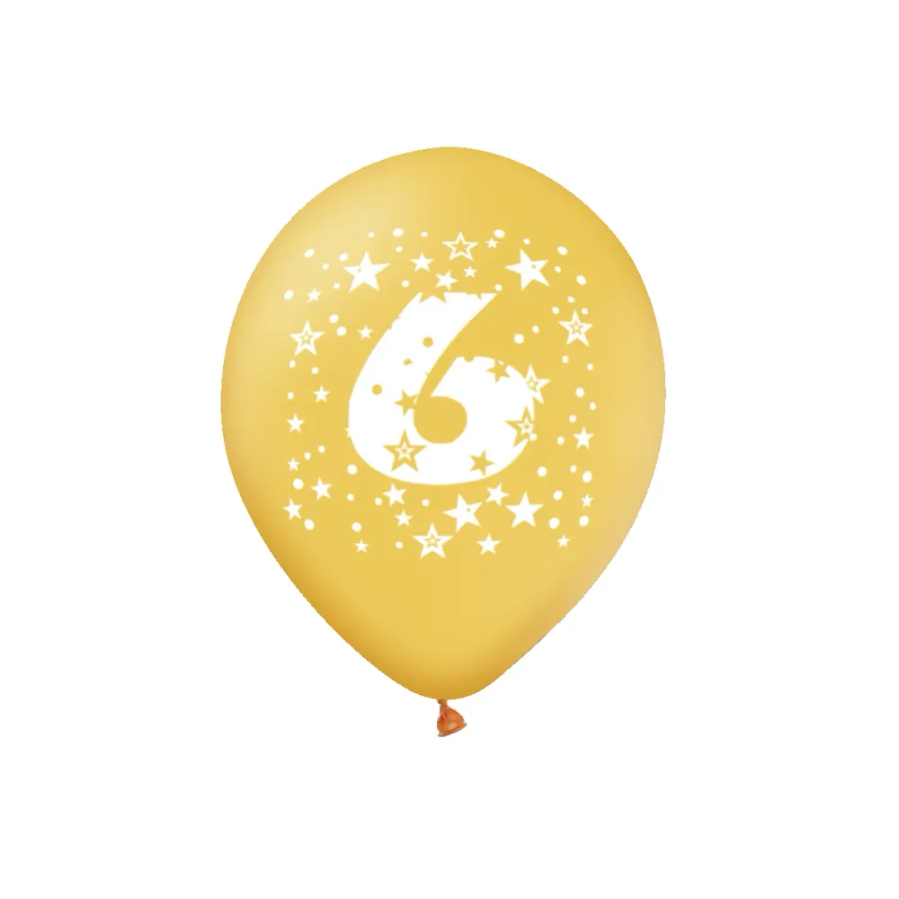 Globos de colores con el numero 6 | Recargables 1000 Veces |