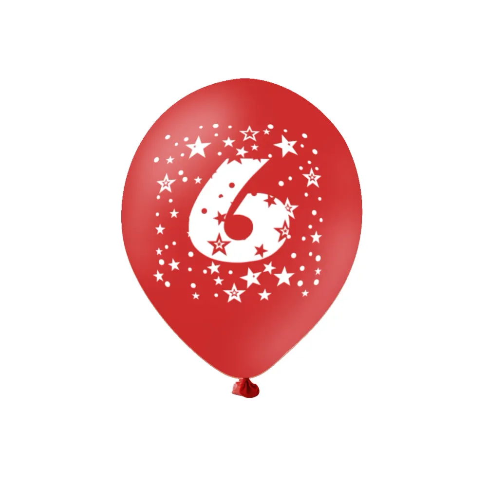 Globos de colores con el numero 6 | Recargables 1000 Veces |