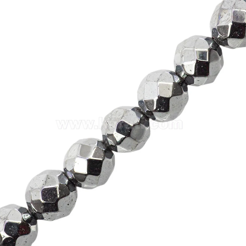 Hematita Esfera Facetada 6mm Gris para Mandos Distancia