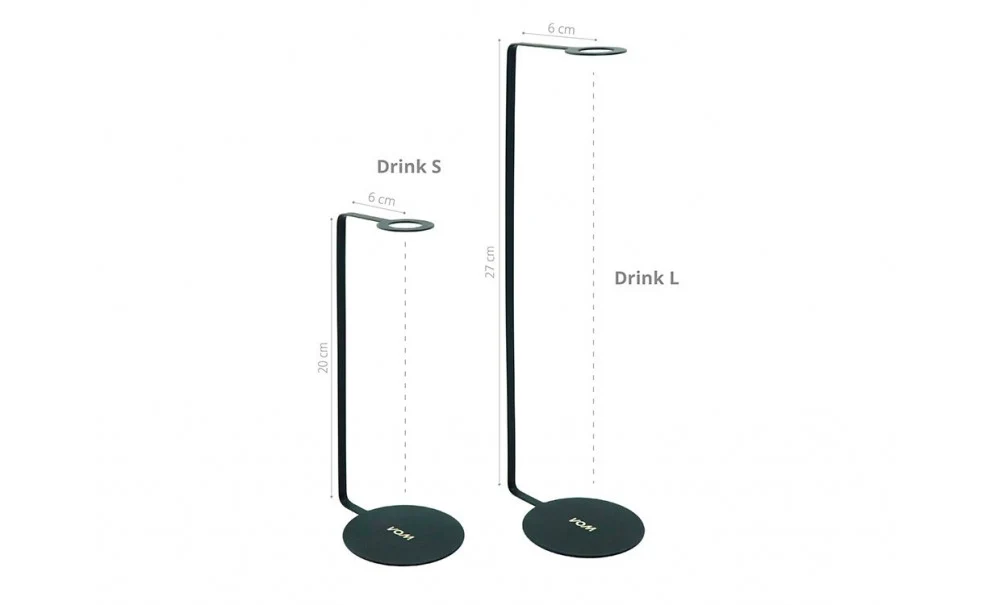 HOLDERS DRINK VOM TITANIO NEGRO - 6 UDS con Cargador Incluido