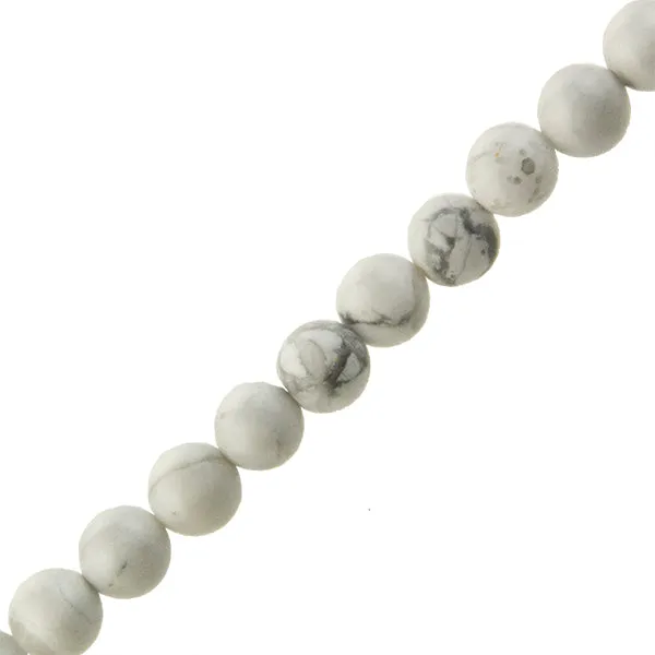 Howlita Esfera 6mm Blanco Deslumbrante
