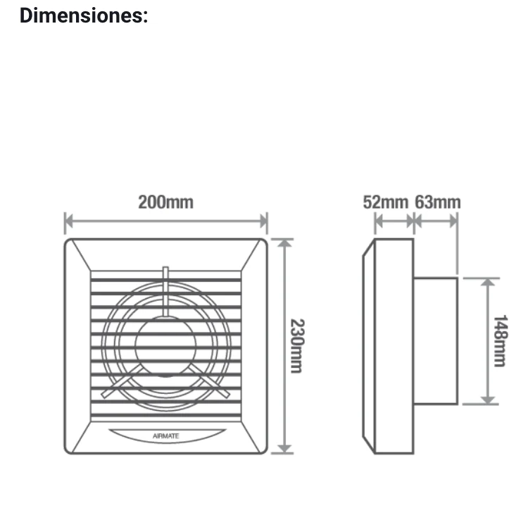Ipsa Extractor de Aire Residencial, Modelo EURO-6 | Envío Rápido