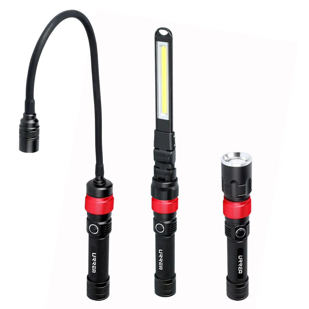 Juego de linternas de LED con cabezas intercambiables recargables, 6 piezas Urrea con Tecnologí de Larga Duración