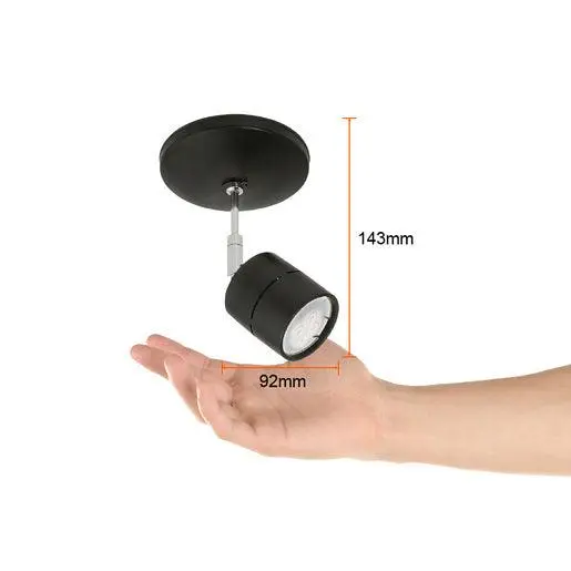 Lampara spot interior bellagio negra 6w gu10 con Estuche de Almacenamiento