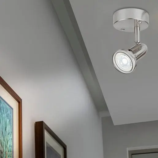 Lampara spot interior bolognia satinado 6w gu10 con Tecnologí de Larga Duración