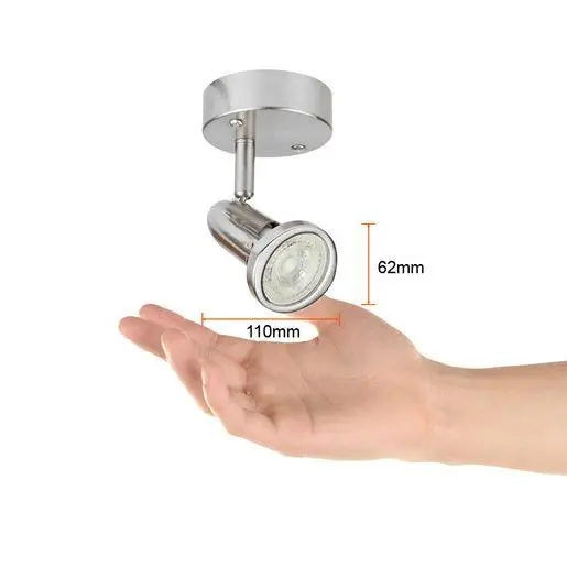 Lampara spot interior bolognia satinado 6w gu10 con Tecnologí de Larga Duración
