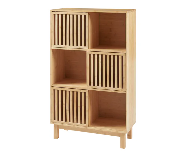 Librerí Ypäjä con 6 compartimentos bambú 126x76x33cm - Original