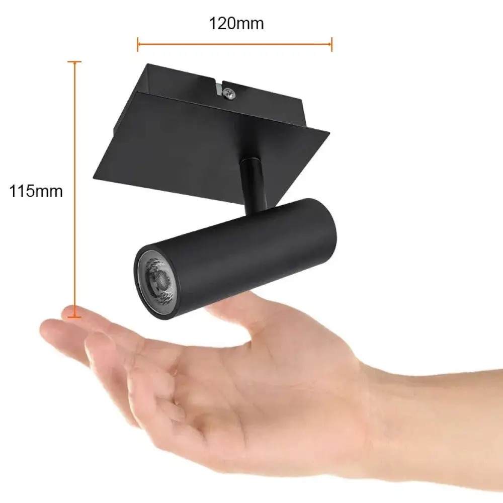 Lámpara de interior led tecnolite han i spot para sobreponer 6w luz mullido cálida dirigible negro