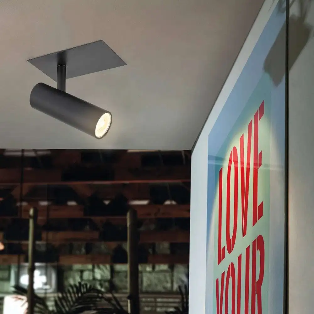 Lámpara de interior led tecnolite han i spot para sobreponer 6w luz mullido cálida dirigible negro
