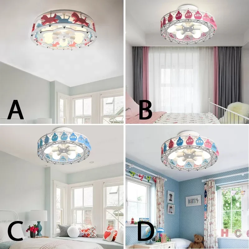 Lámpara de techo de dibujos animados de seis luces de metálico con montaje semi empotrado de tambor para sala de enfermerí...