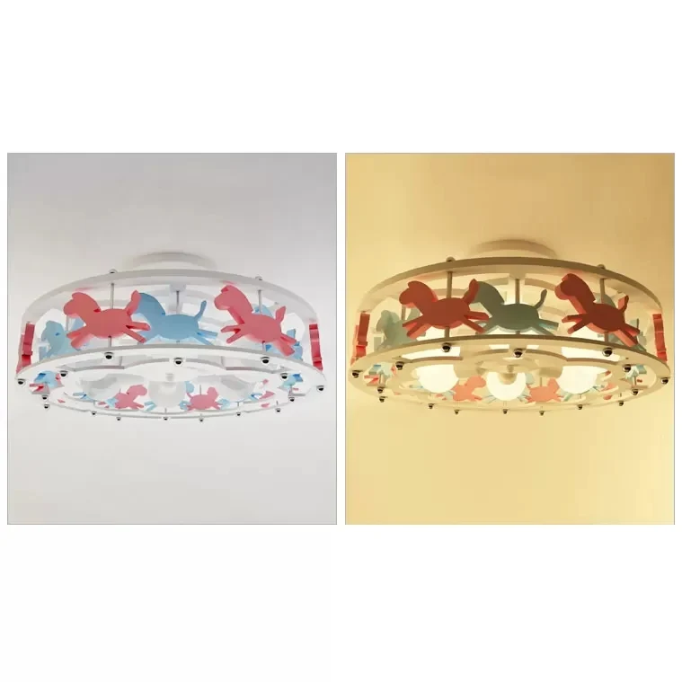 Lámpara de techo de dibujos animados de seis luces de metálico con montaje semi empotrado de tambor para sala de enfermerí...