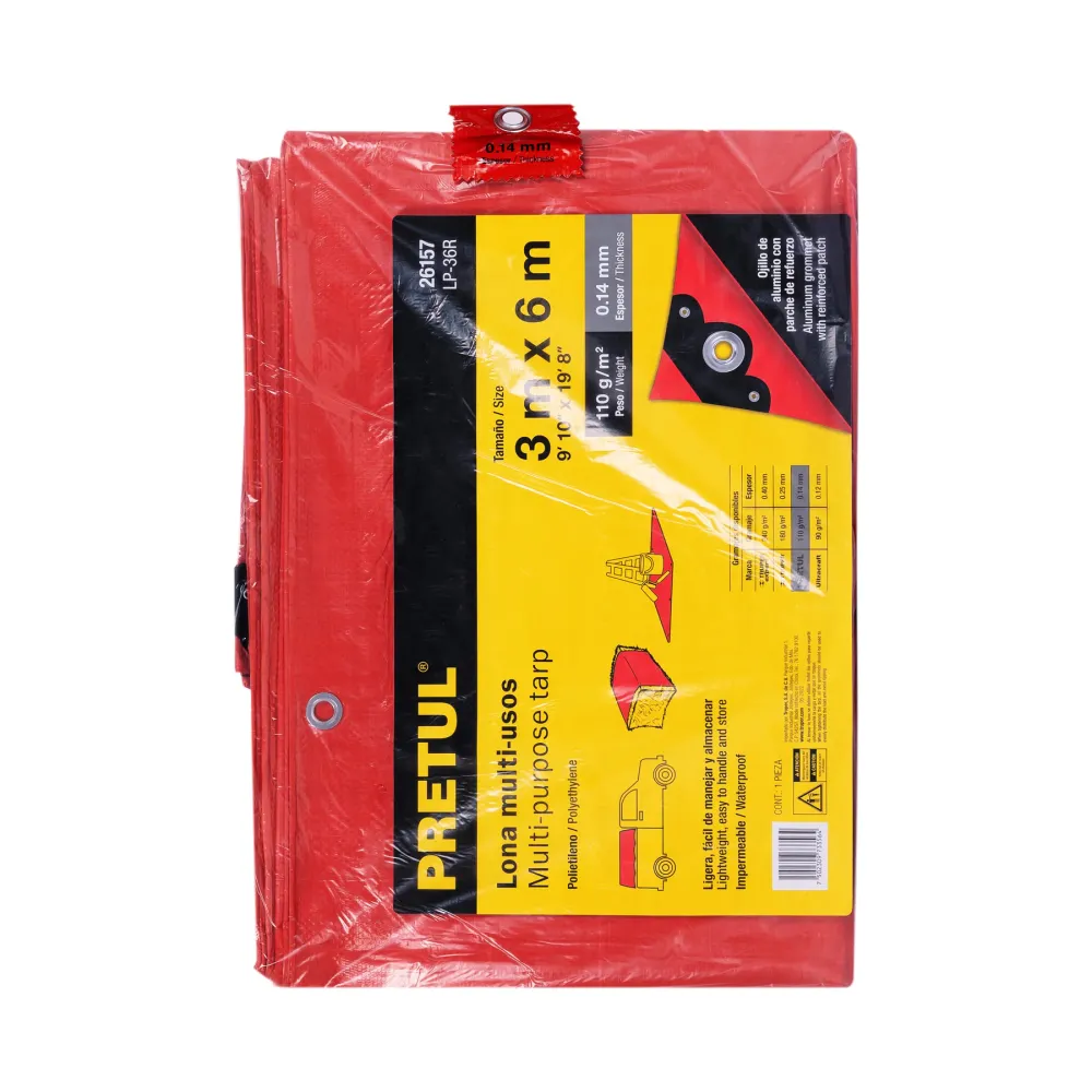 Lona 3 x 6 m, roja, Pretul con Tecnologí de Larga Duración