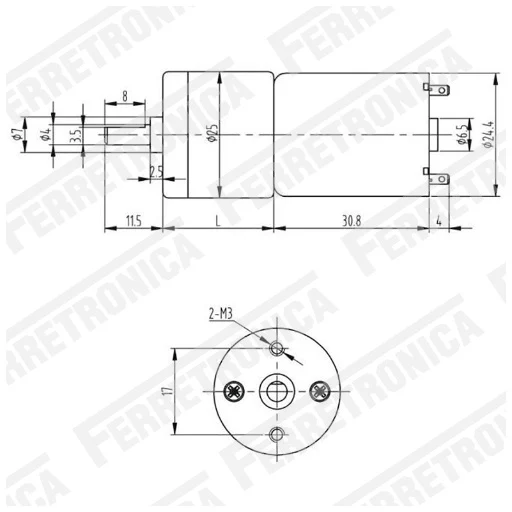 Motorreductor 6 Kg*cm - 130 RPM (12V) para Mandos Distancia