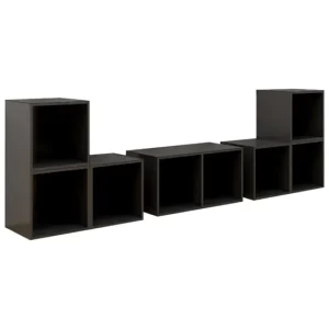 Muebles de salón 6 piezas madera de ingenierí gris brillo con Garantí