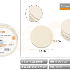 Pack de Pilas PORTAVASO DE MADERA 6S 9.5CM