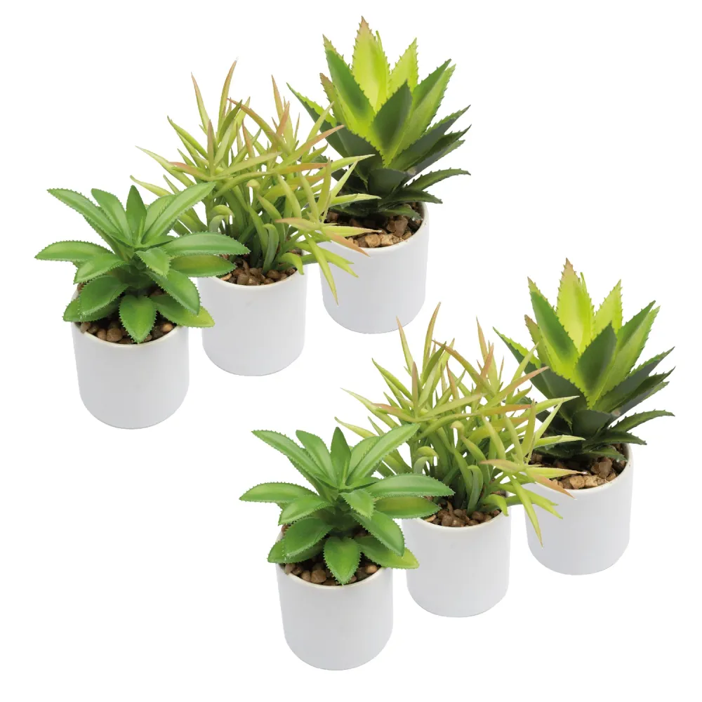 Paquete De 6 Plantas Pequeñas Artificiales Decoracion Hogar con Garantí
