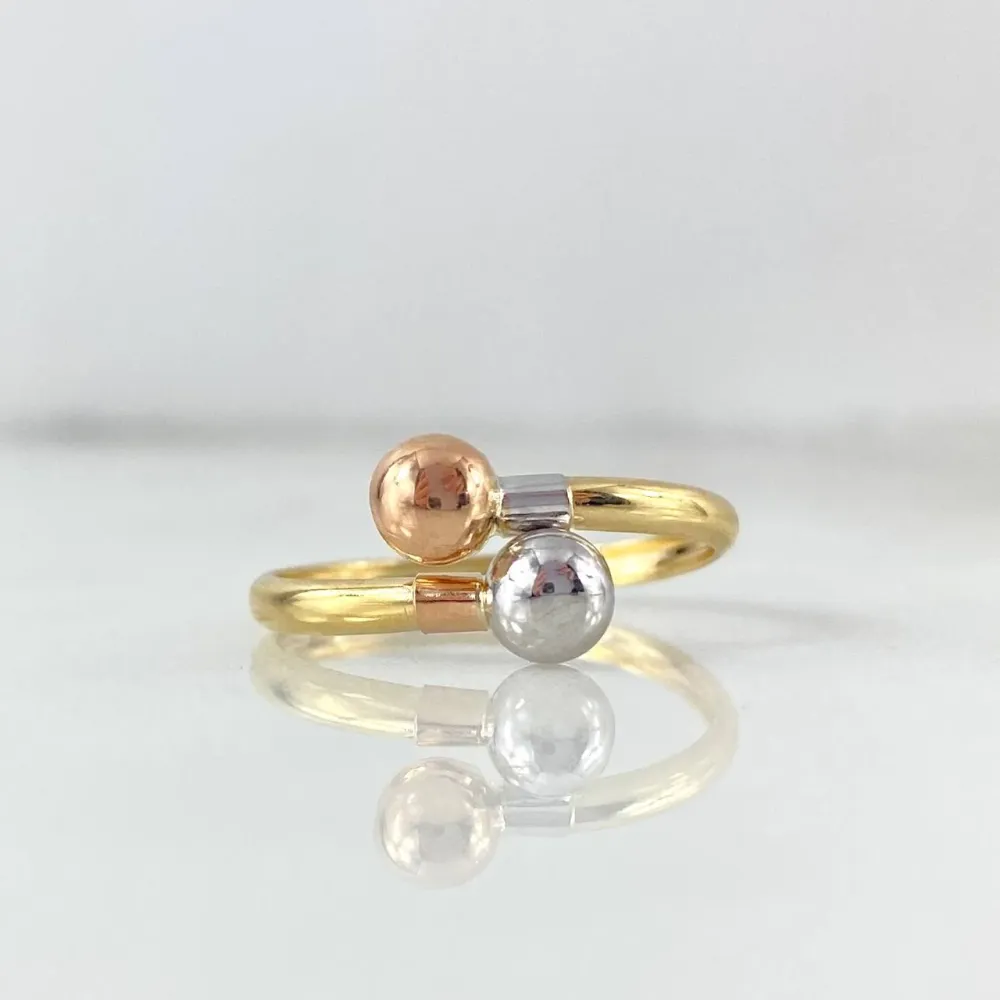 Pilas de Litio Anillo Tu y Yo 1.6gr / T5 / 6mm Bolas Lisas Tres Oros