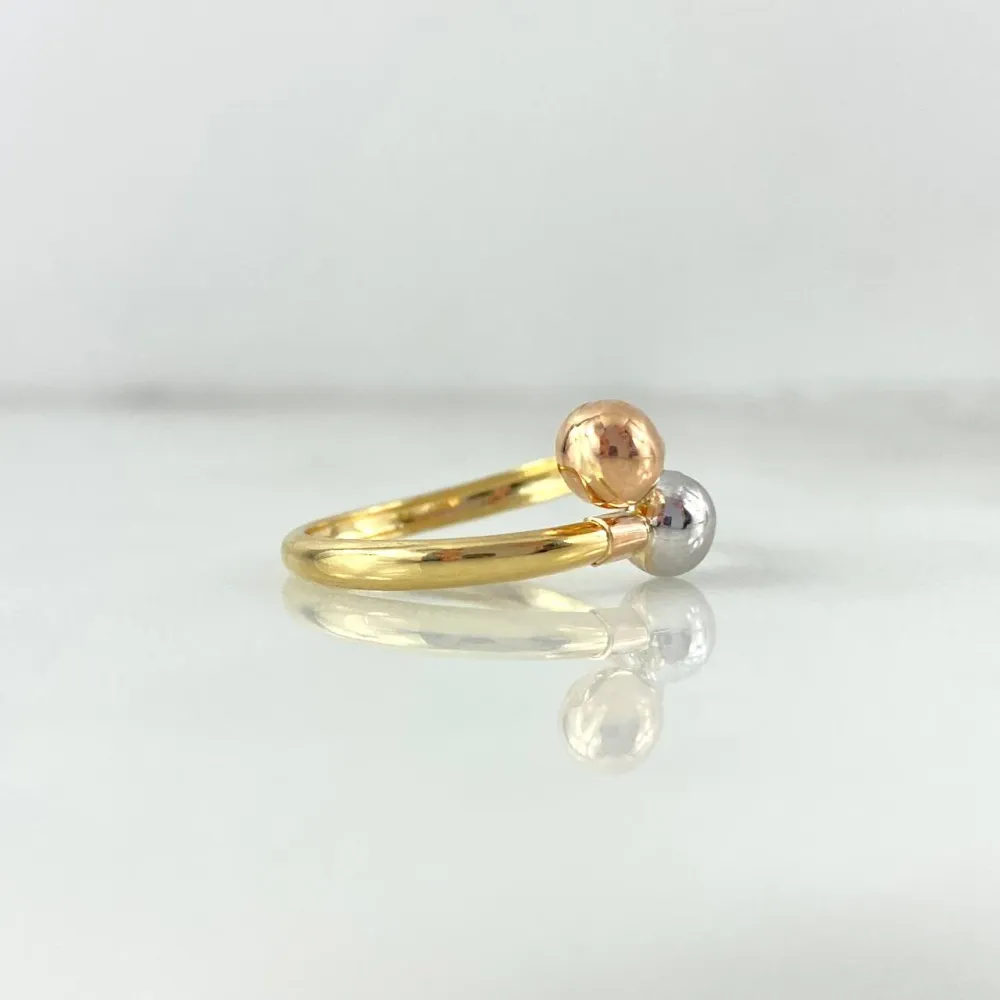 Pilas de Litio Anillo Tu y Yo 1.6gr / T5 / 6mm Bolas Lisas Tres Oros