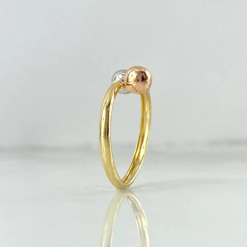 Pilas de Litio Anillo Tu y Yo 1.6gr / T5 / 6mm Bolas Lisas Tres Oros