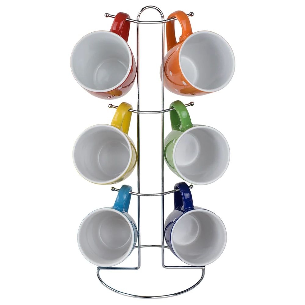 Pilas de Litio Home Basics Soporte para tazas de 6 piezas con estampado de lunares
