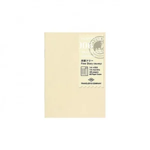 Pilas de Litio Traveler's Company | Recambio Passport 006 Planificación Mensual Sin Fechas