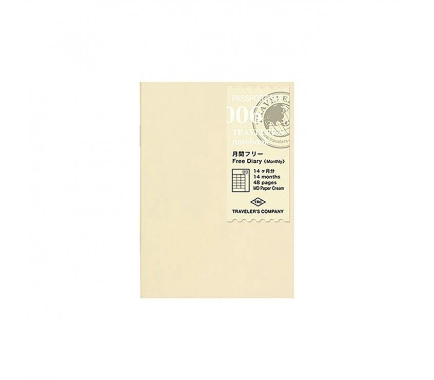 Pilas de Litio Traveler's Company | Recambio Passport 006 Planificación Mensual Sin Fechas