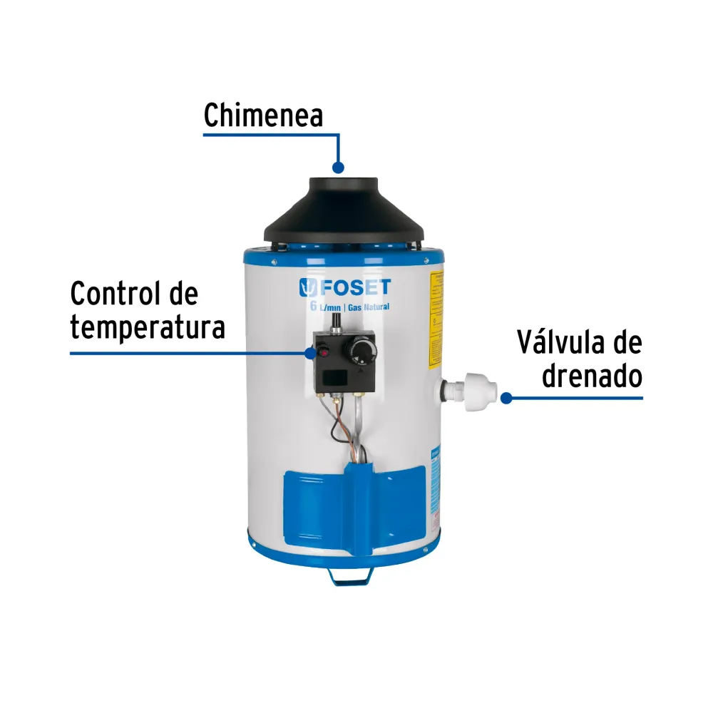 Pilas de Reloj CALENTADOR DE PASO 6L 1 SERVICIO GAS NAT. PIEZO ELICT., FOSE