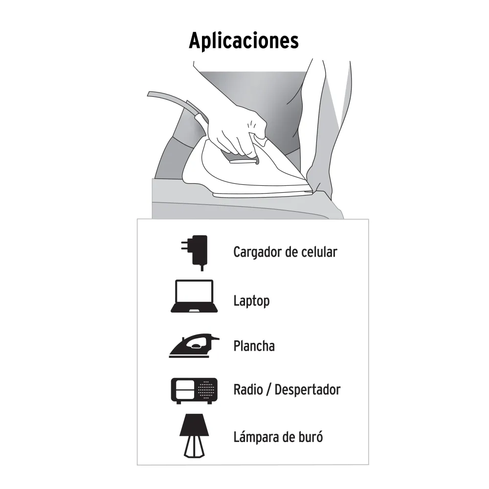 Pilas de Reloj Extensión eléctrica doméstica 6 m blanca con clavija recta