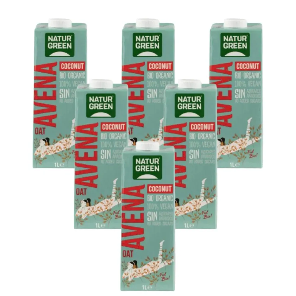 Pilas de Reloj Pack 6 uds Bebida de Avena y Coco Bio NaturGreen 1 L