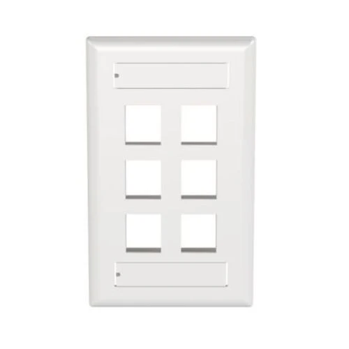 6 Port Flush Mount Screw On Faceplates Label Pocket Marfil NK6FWHY