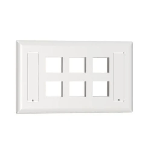 6 Port Flush Mount Screw On Faceplates Label Pocket Marfil NK6FWHY