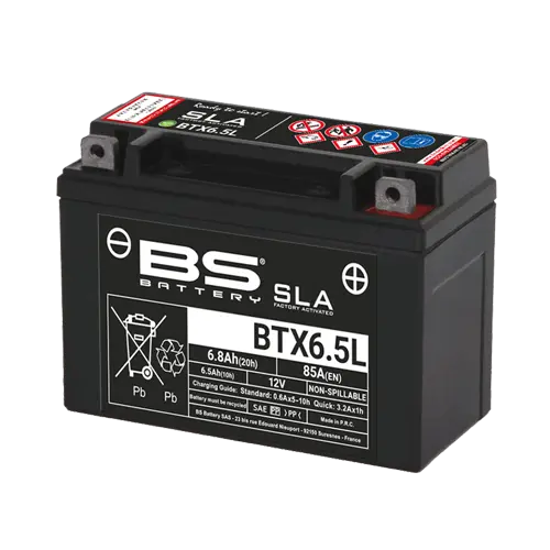 Recargables Premium Baterí SLA AGM Activada De Fábrica Para Moto BS BTX6.5L