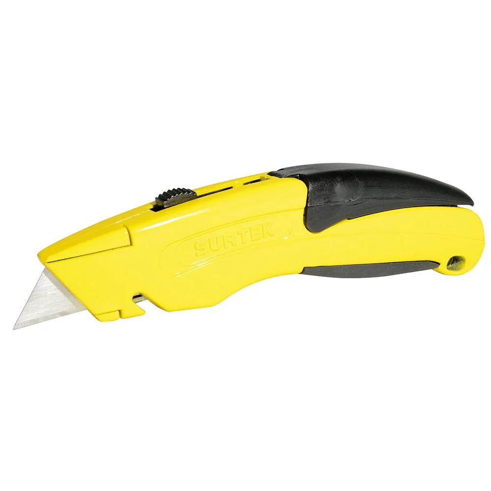 Recargables Premium Navaja utilitaria retráctil curva con grip de 6" surtek