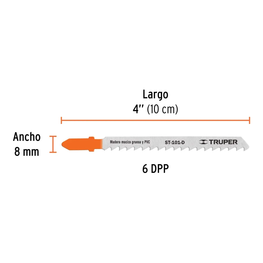 Recargables Premium Segueta caladora,cortes rectos madera,zanco t,6dpp,5 pzas
